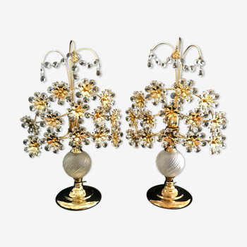 Pair of flower lamps Bakalowits