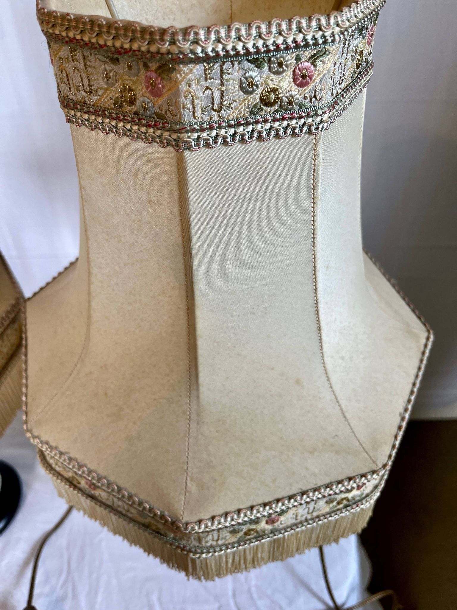 Pair of vintage porcelain lamps