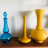 Vase looped soliflore in opaline yellow ochre