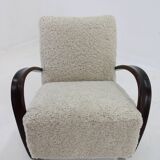 1930s Jindrich Halabala Thonet H-269 Armchair in Sheepskin, Restored