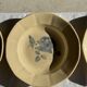 Set of 12 beige, pink, and blue deep plates from Digoin Sarreguemines, vintage.