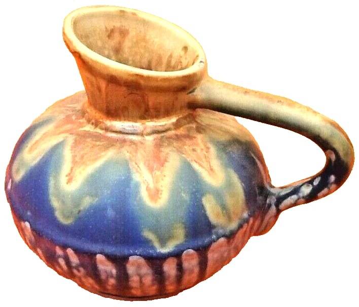 Art Nouveau Ceramist Gilbert Méténier (1876-1957) Jug "blue from Gannat"