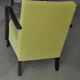 Art Deco armchair in chartreuse green and black wood, fabric upholstery, 1920s.