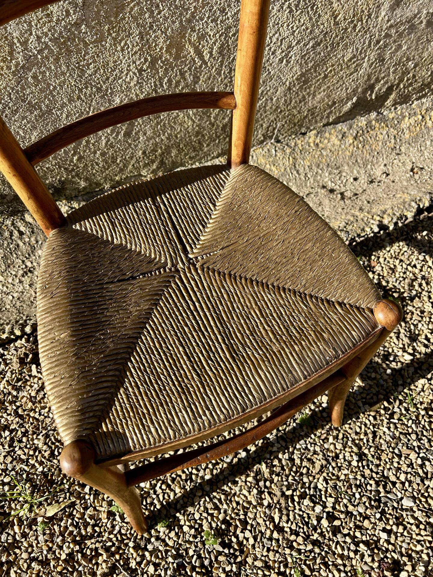 Vintage golden straw chair