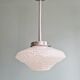 Art Deco pendant light in white speckled glass, 1930s