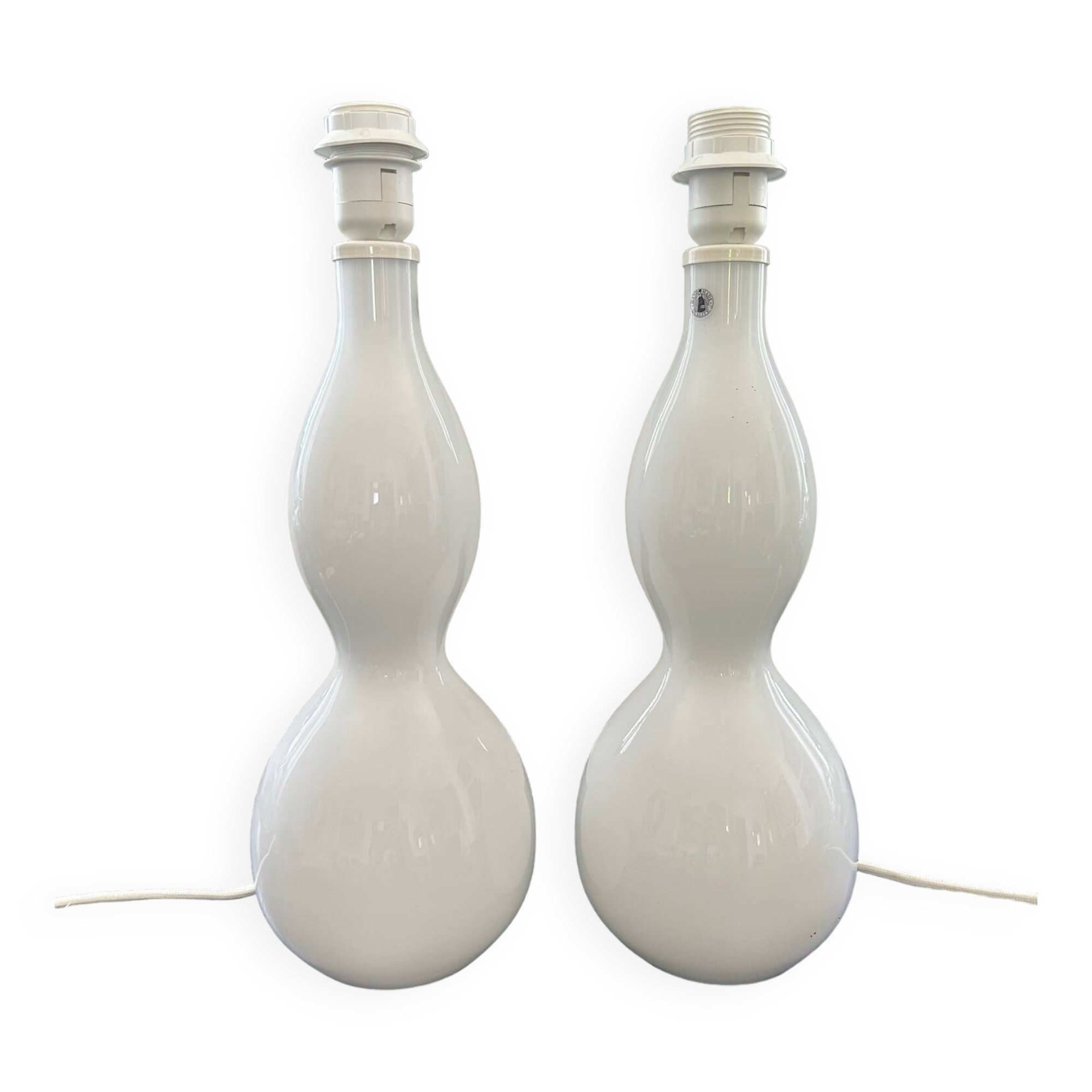 Pair of blown glass lamp bases