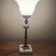 Retro chic living room lamp in white marble and brass