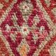 Tapis de Couloir Turc Vintage, Laine Rouge & Beige Géométrique, 83x388 Cm