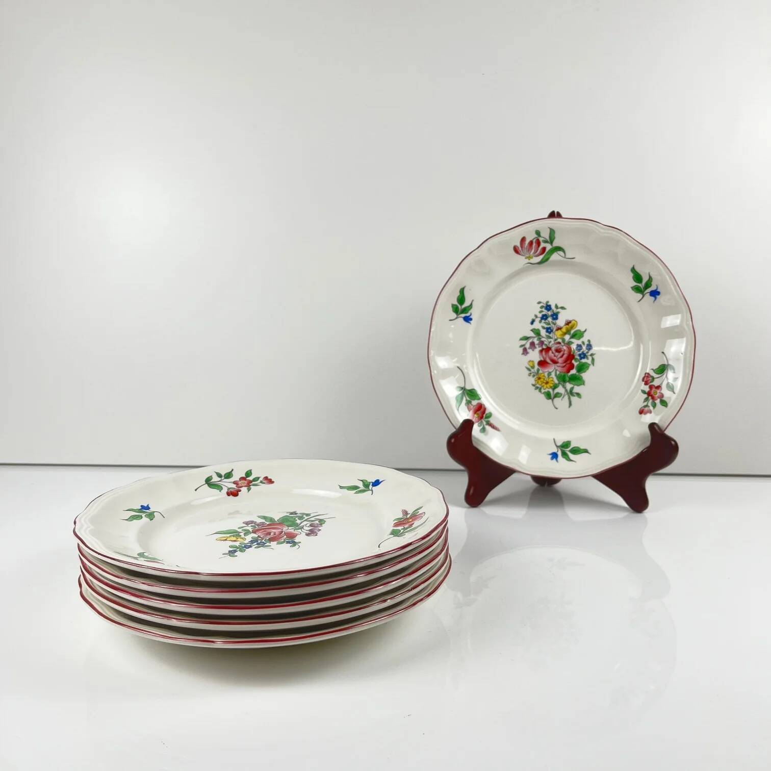 Set de 6 assiettes à dessert KG Lunéville – modèle Réverbère