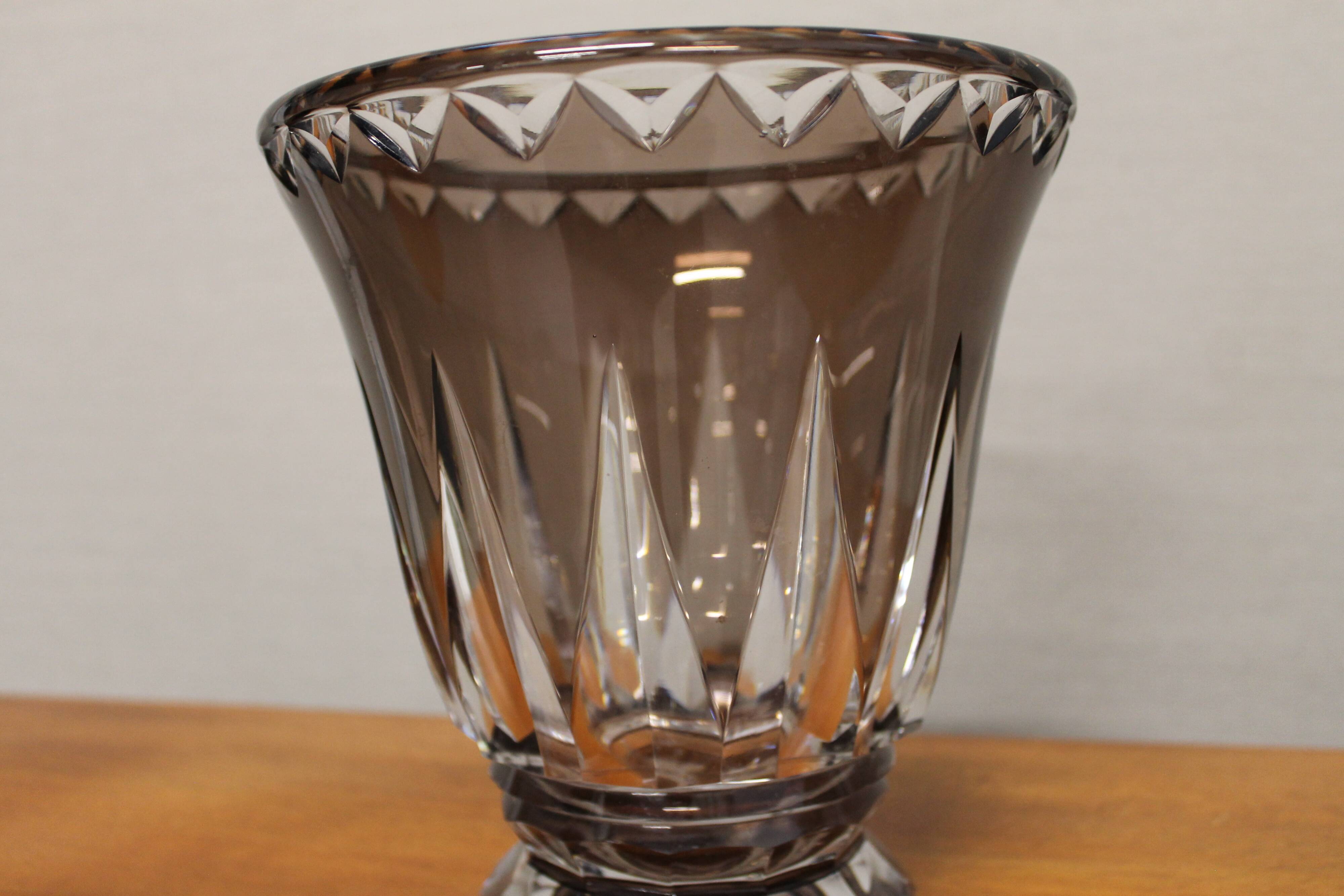 Vase en cristal du Val Saint-Lambert - Art deco