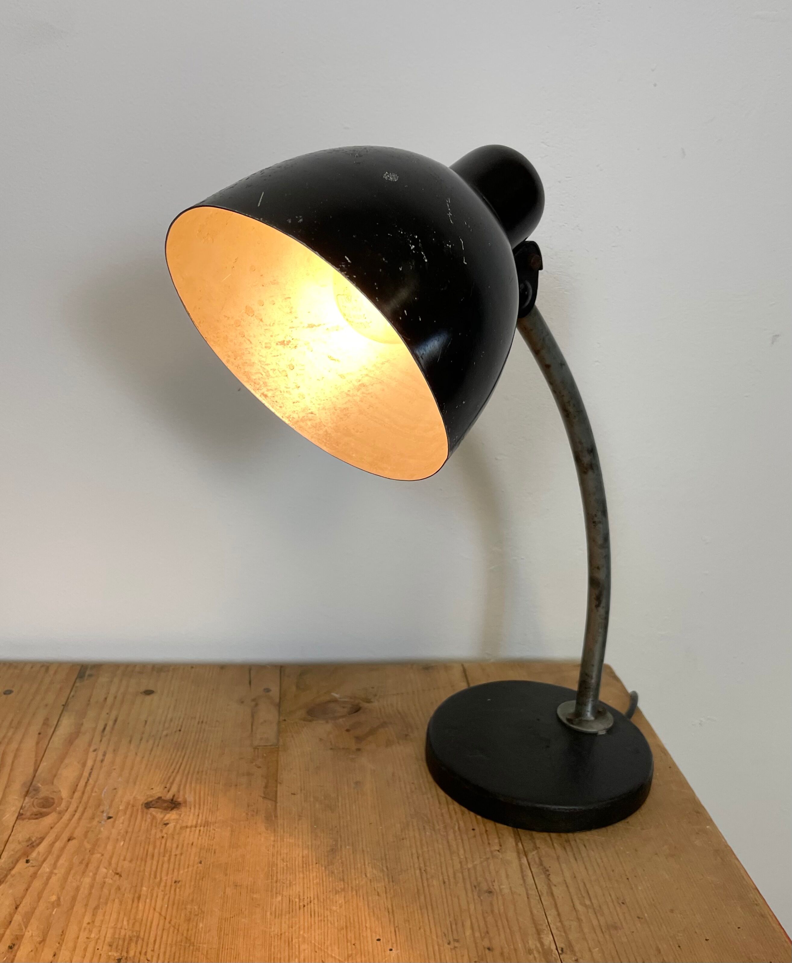 Black industrial table lamp, 1950s