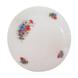 Opaline dish Arcopal flower pattern