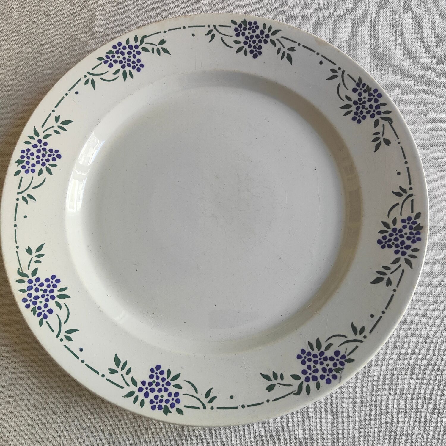 Large flat round flat Gien