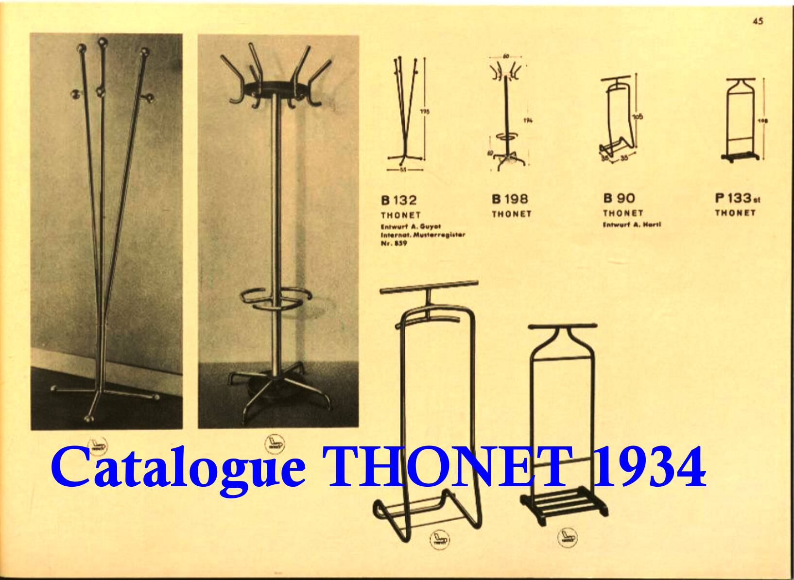 Bauhaus coat rack, Guillot 1930 for Thonet