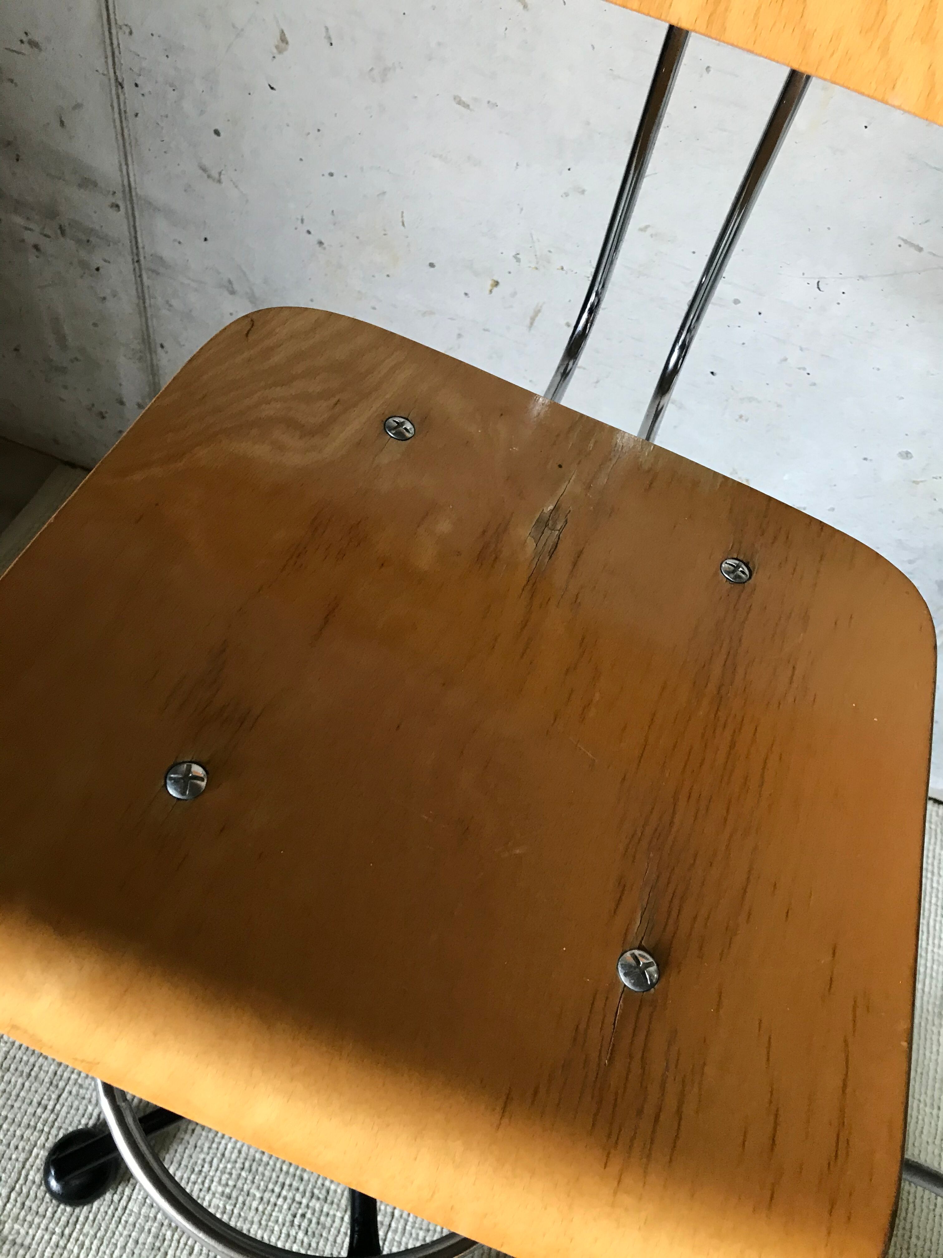 Pair of high workshop chairs