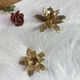 Pair of candlesticks, holly leaves, in brass