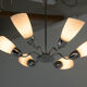 Mid-Century Chrome-Plated 6 Flamming Chandelier by Instala Decin, 1950s
