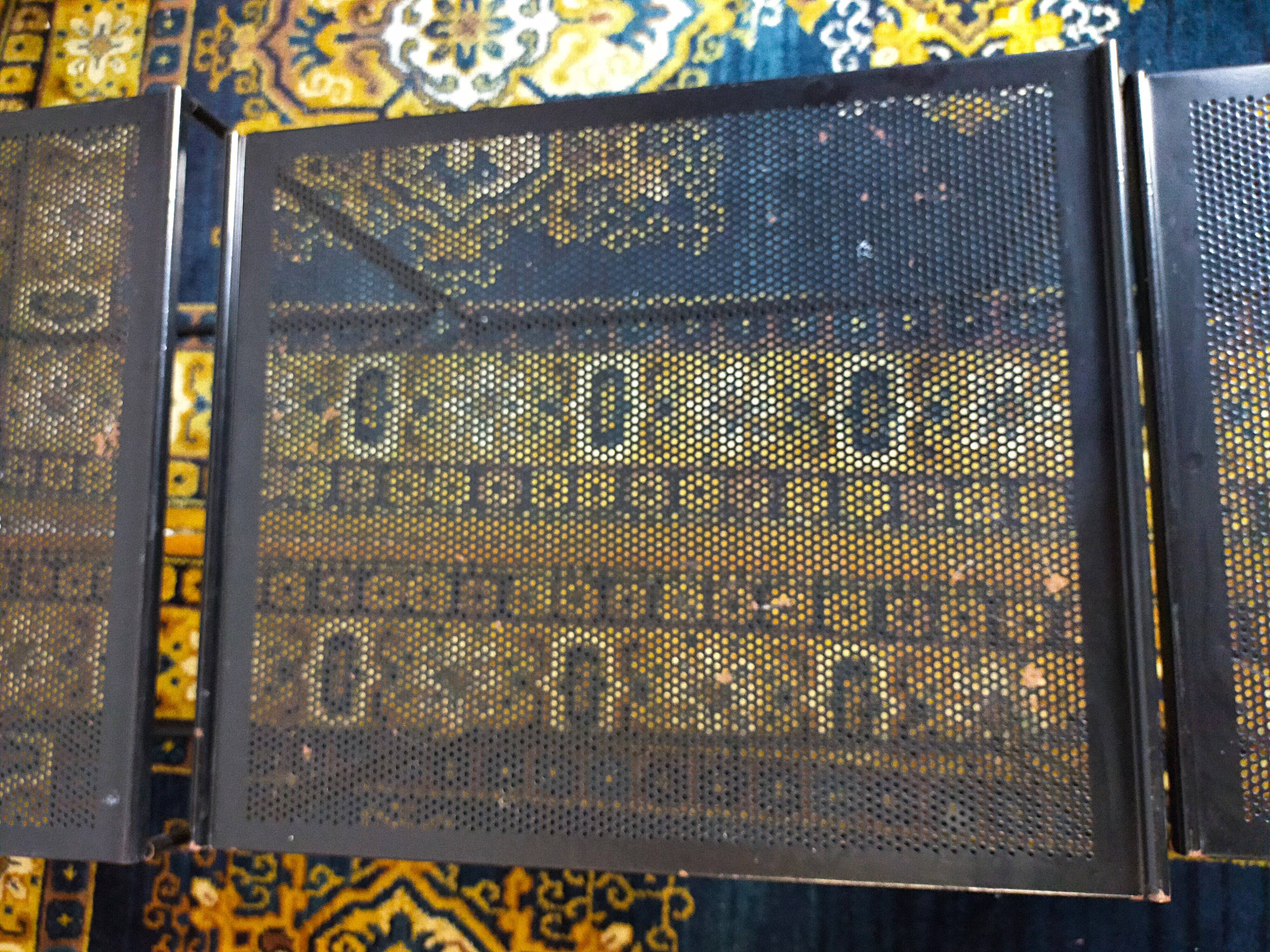 Vintage black metal trundle tables 1950