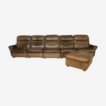 Vintage elements sofa with matching hocker and armchair