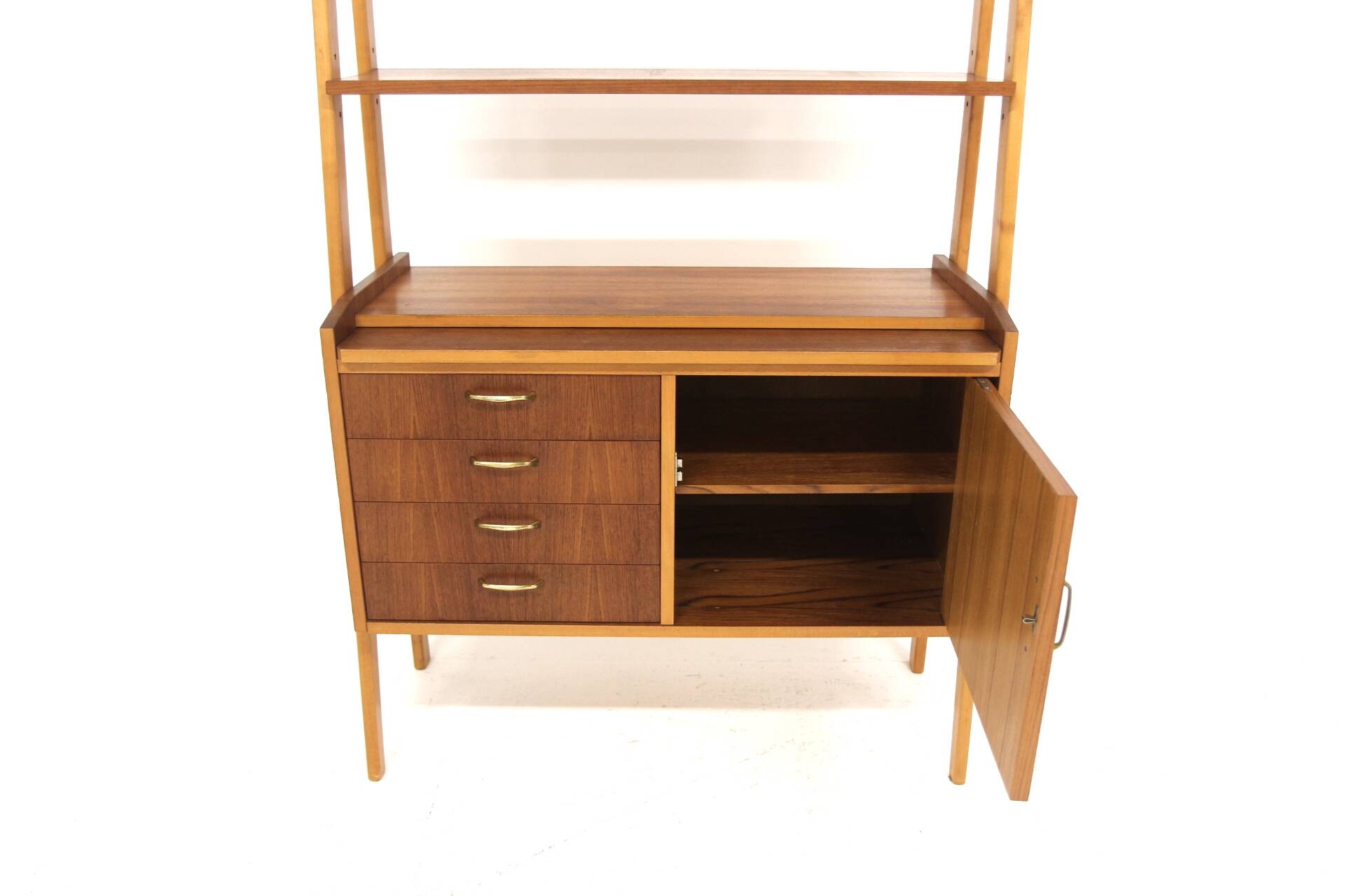Scandinavian teak bookcase chest of drawers, Sweden, 1960