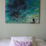 Hand-embroidered cushion