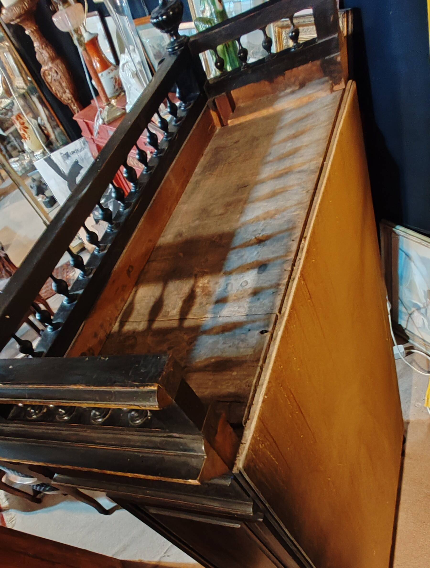 Curtained cabinet, late 19th century.