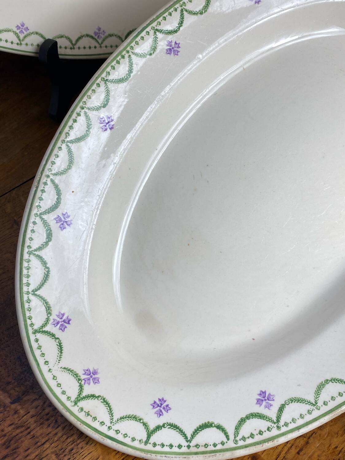 Service plates, ironstone, Violetta collection, Longwy