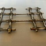 Silver-plated bamboo trivet