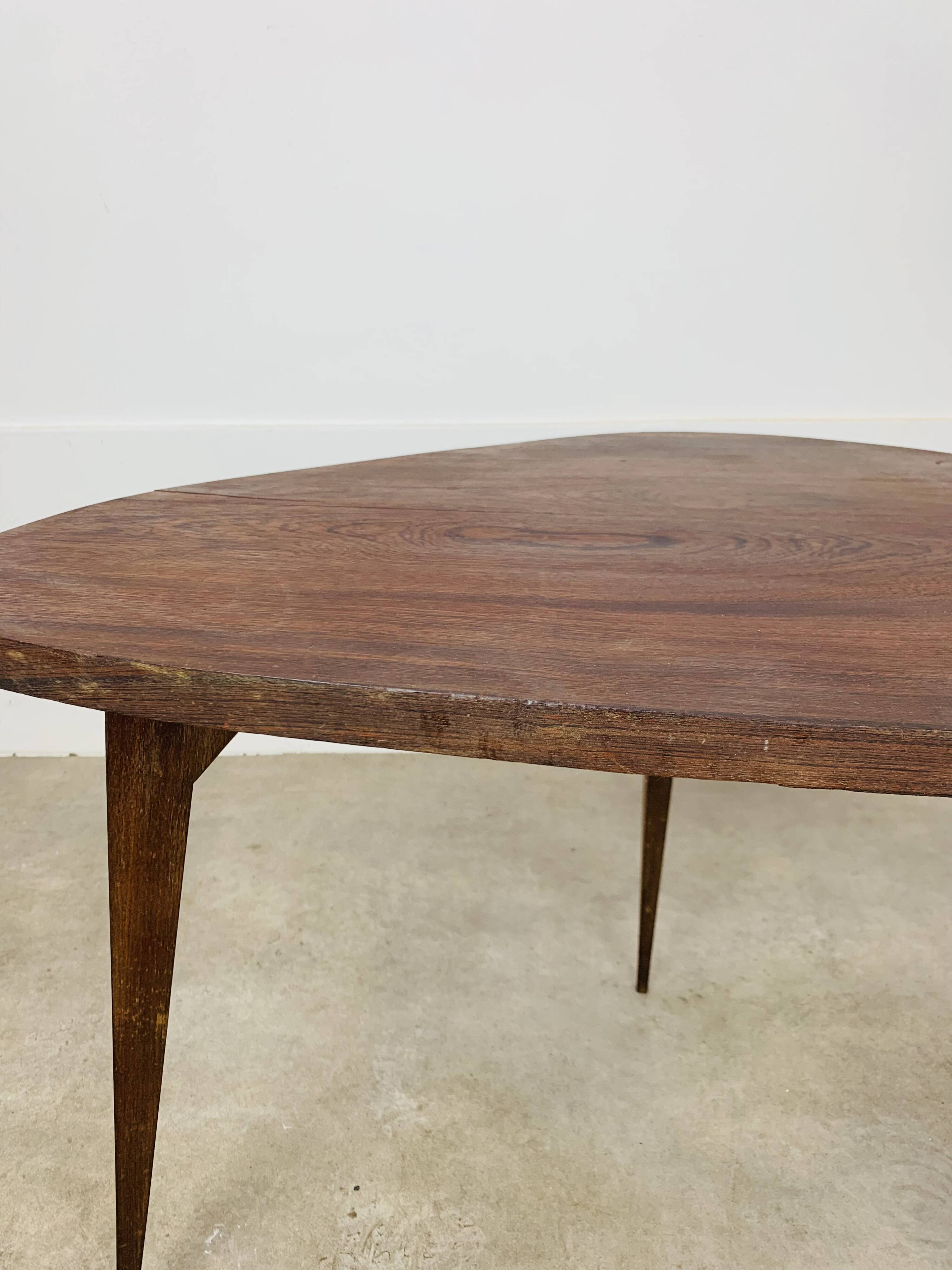 50s tripod coffee table with compass legs