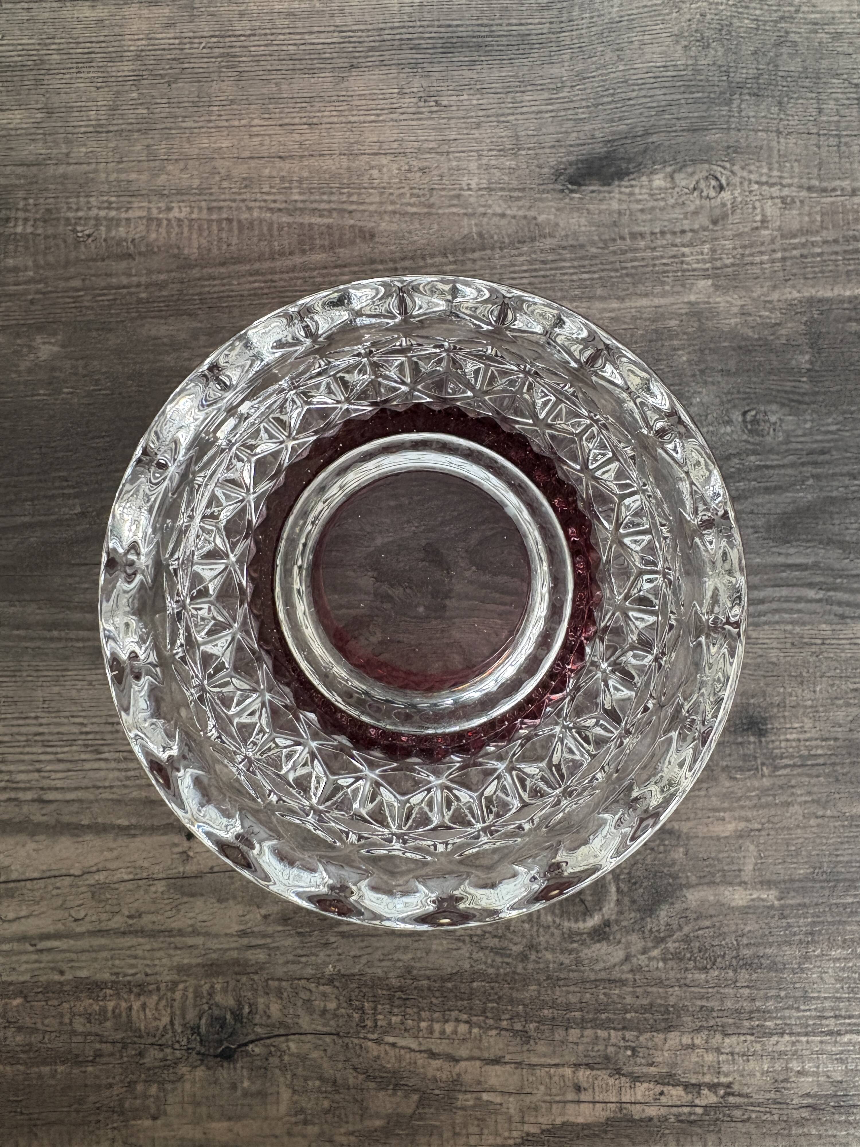 Art Deco vase in cut glass Ruby & Diamond