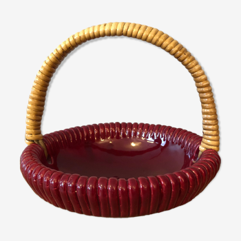 Ceramic and rattan basket