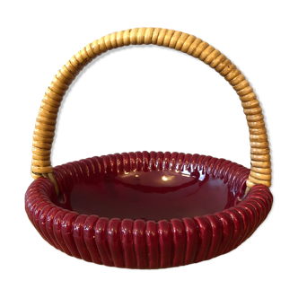 Ceramic and rattan basket
