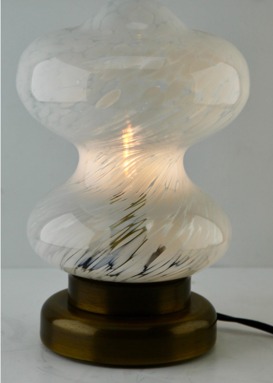 Glass table lamp, Peill & Putzler White Clouds, 1970s
