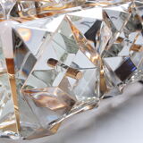 Large gold-plated & crystal glass flush mount light from kinkeldey, 1970s