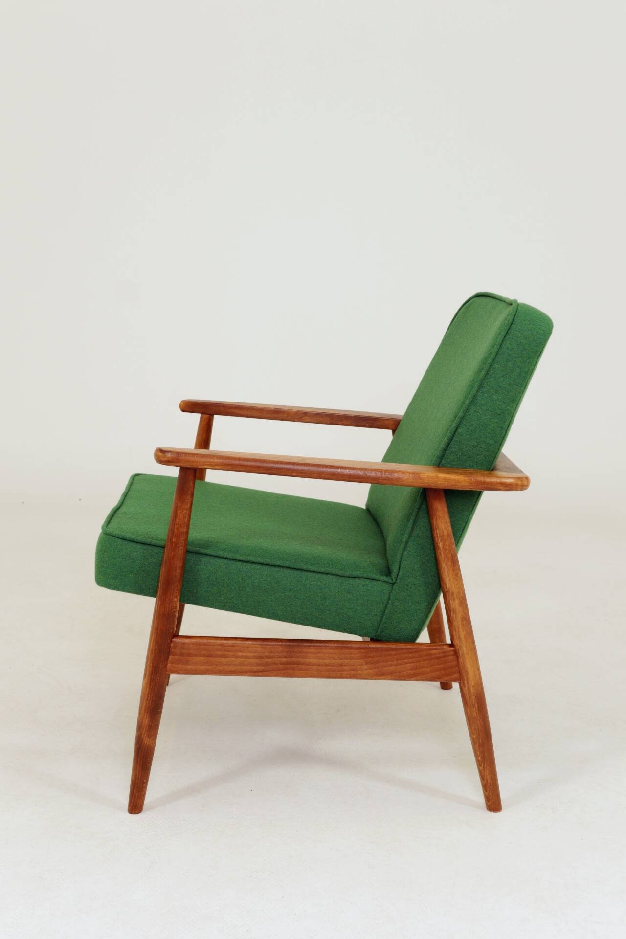 Mid Century Lounge Chair Vintage Moss Wool, Poland 1960