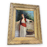 Orientalist painting the lemon merchant oil on panel nineteenth