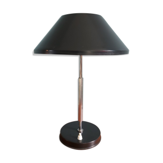 Lampe de bureau en métal laqué noir, années 1950