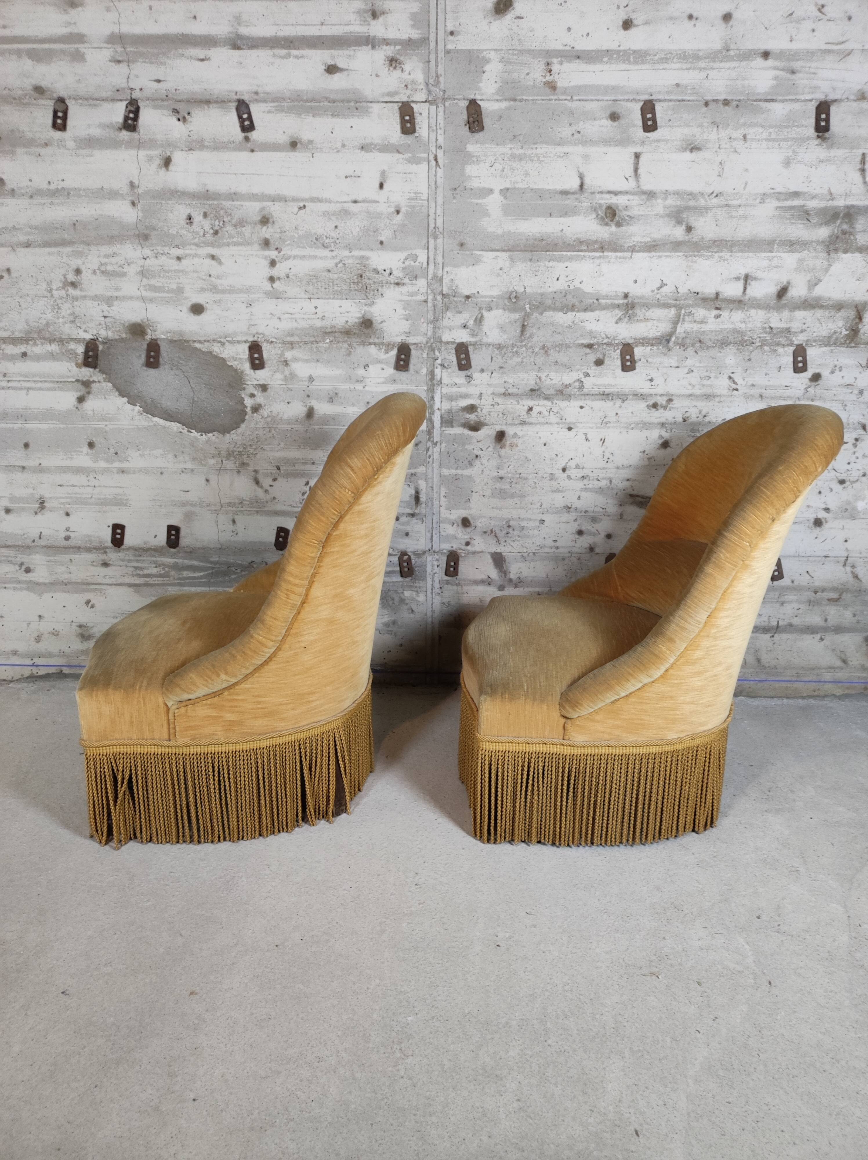 Paire de fauteuils crapaud
