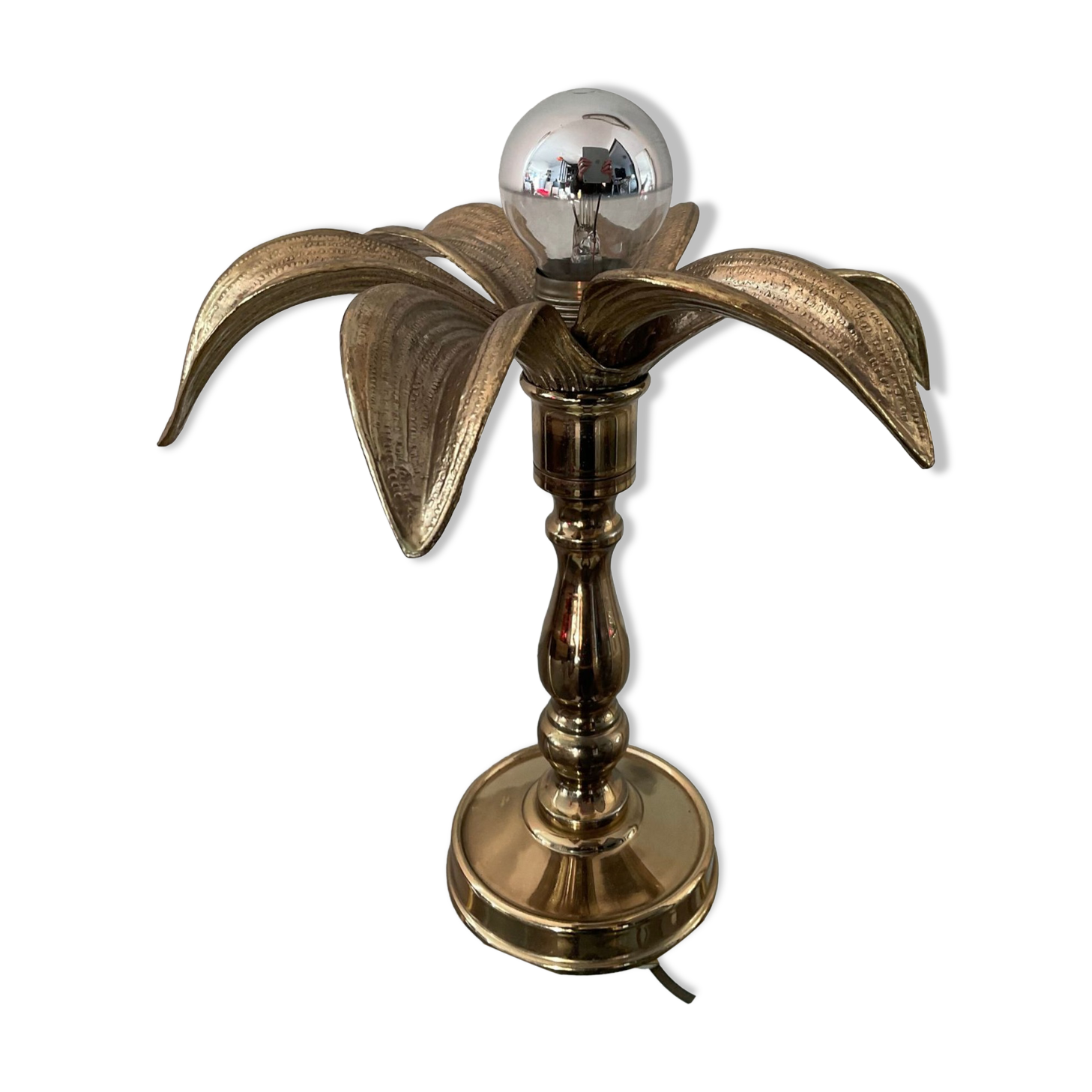 Golden palm lamp from the 70s