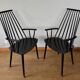 Armchair with armrests and Scandinavian bridge slats