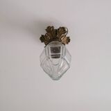 Cut glass and bronze ceiling light