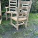 6 solid oak chairs - straw seats