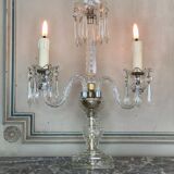 Pair of girandoles in cut crystal