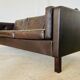 Vintage Danish Erik Jørgensen brown leather 3 seater sofa