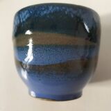 Duo de gobelets en grès émaillé bleu et vert