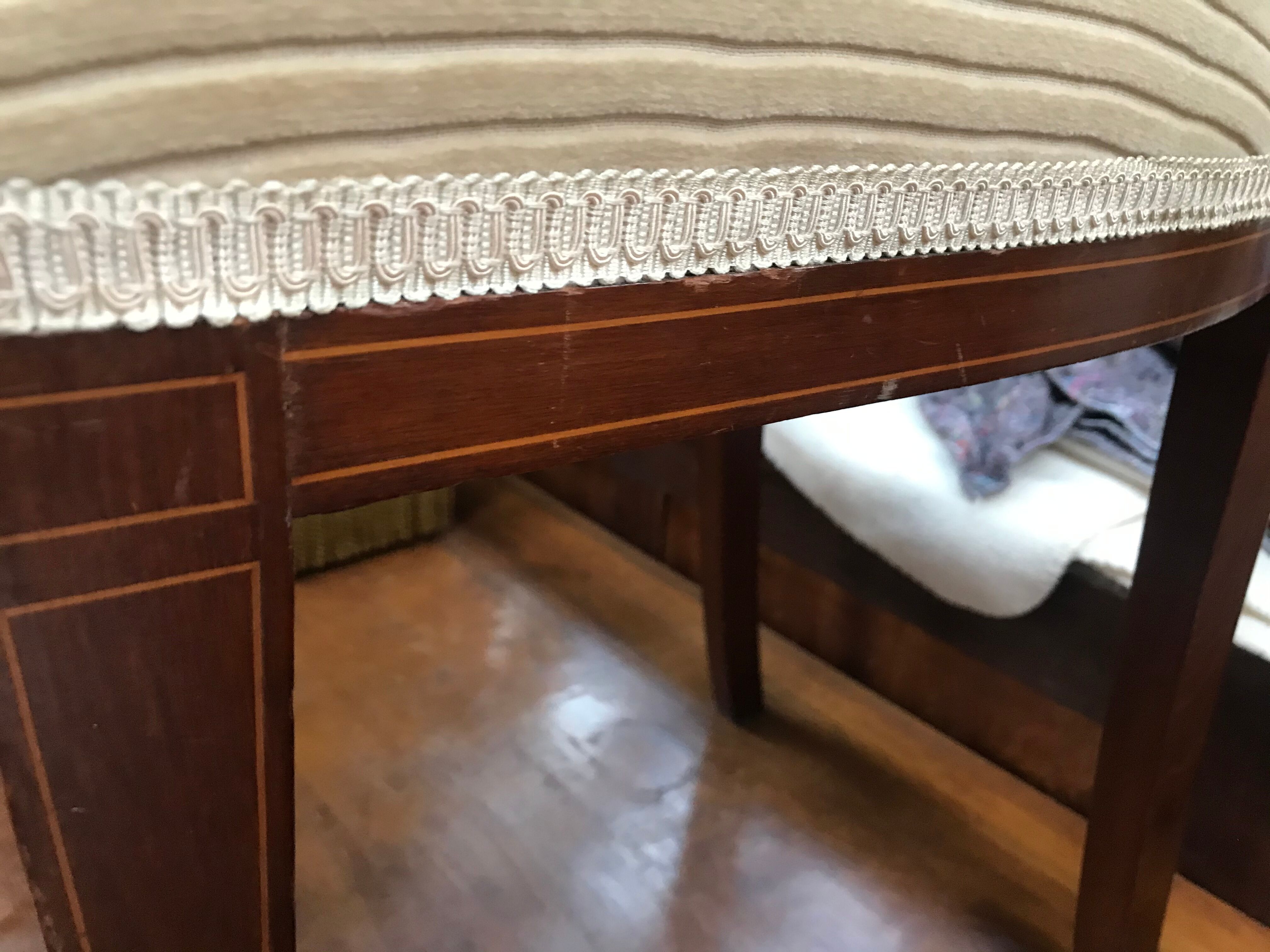 Pair of English chairs in beige velvet