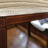 Pair of English chairs in beige velvet