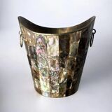 Abalone shell & alpaca ice bucket, Mexico, 1970s