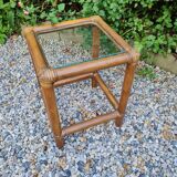 side table, console or end of sofa in vintage bamboo