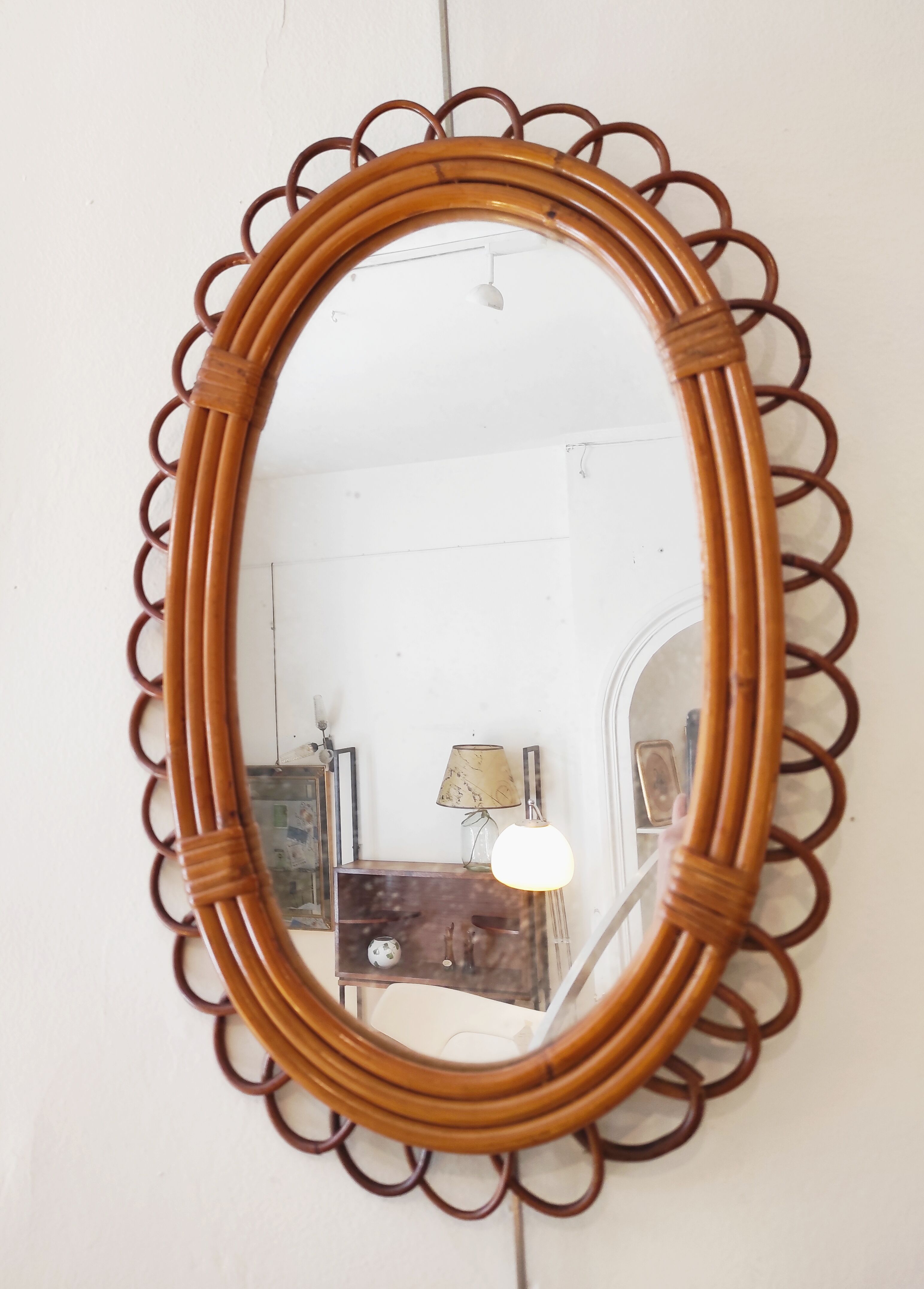 Rattan mirror